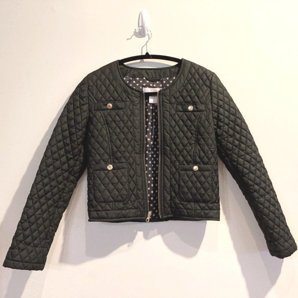 Joe Fresh Girls Quilted Black Jacket Size XL